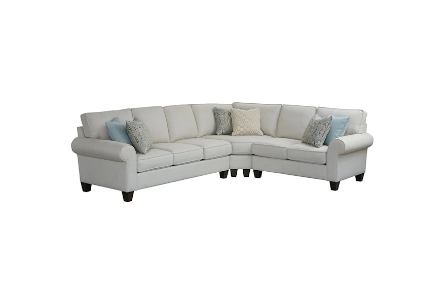 Sanderson 5-Seat Sectional Sofa w/ LAF Sofa by Bassett at Esprit Decor Home Furnishings